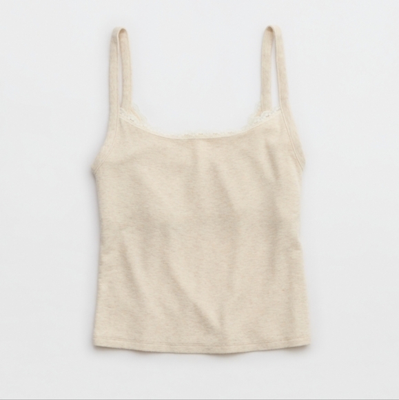 ✨️2/$20 NWT Aerie Lace Trim Shelf Tank - Picture 3 of 6